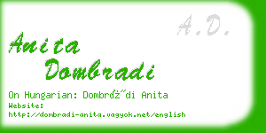 anita dombradi business card